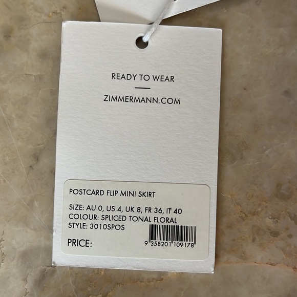 Zimmermann Rainbow Multi Linen Skirt Size 0 NWT - Picture 2 of 9